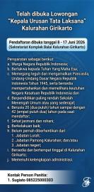 PENGUMUMAM LOWONGAN KEPALA URUSAN TATA LAKSANA 